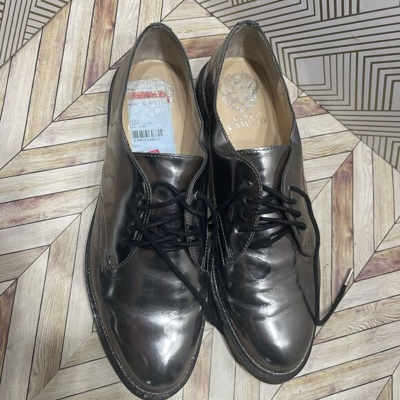 NEW Vince Camuto Ciana‎ Metallic Leather Lace Up Womens Dress Shoes Sz 7.5 K1 - Picture 4 of 10